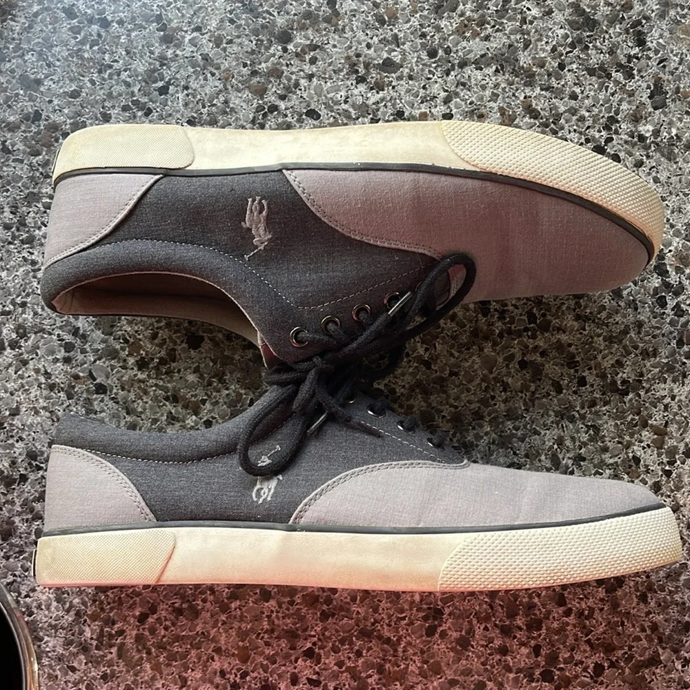 Polo Ralph Lauren Shoes men’s size 12D two-tone gray with Polo pony emblem‎ .